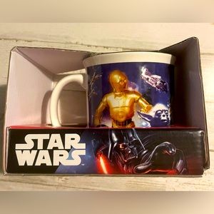 STAR WARS Disney ceramic mug with hot chocolate cocoa mix NWOT